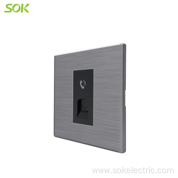 Stainless Steel TEL Socket Outlet 1 Gang